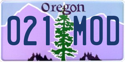 OR license plate 021MOD