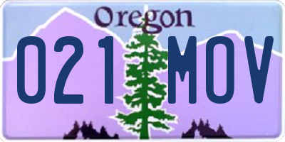 OR license plate 021MOV
