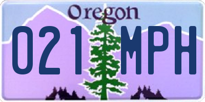 OR license plate 021MPH