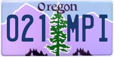 OR license plate 021MPI