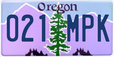 OR license plate 021MPK