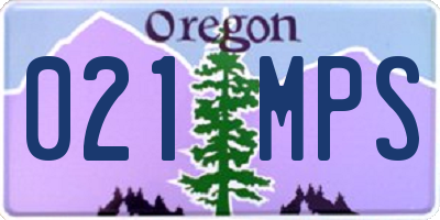 OR license plate 021MPS
