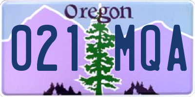 OR license plate 021MQA