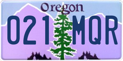 OR license plate 021MQR