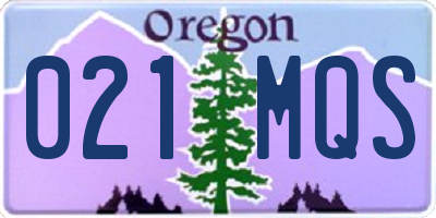 OR license plate 021MQS