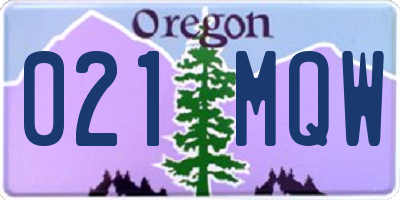 OR license plate 021MQW