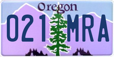 OR license plate 021MRA