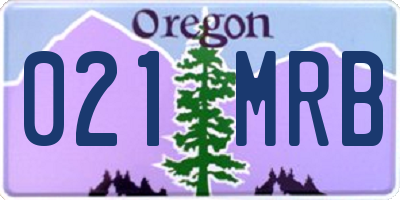 OR license plate 021MRB