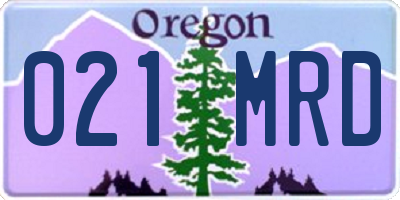 OR license plate 021MRD