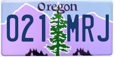 OR license plate 021MRJ