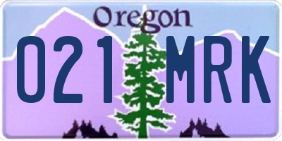 OR license plate 021MRK