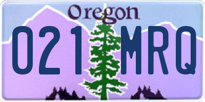 OR license plate 021MRQ