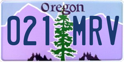 OR license plate 021MRV