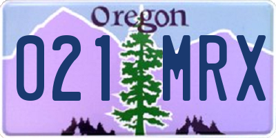 OR license plate 021MRX