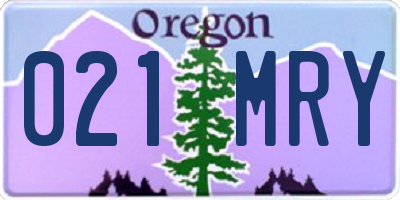 OR license plate 021MRY