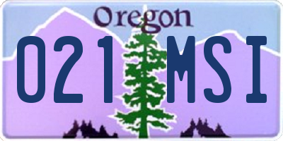 OR license plate 021MSI