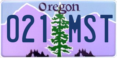 OR license plate 021MST