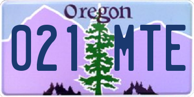 OR license plate 021MTE