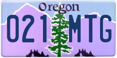 OR license plate 021MTG