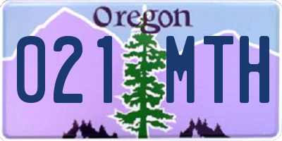 OR license plate 021MTH