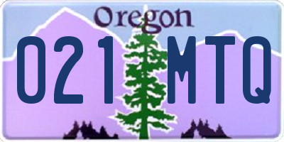 OR license plate 021MTQ