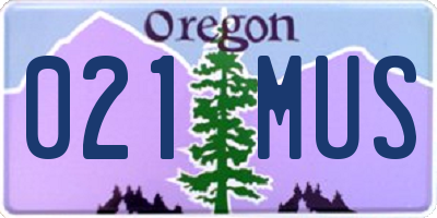 OR license plate 021MUS