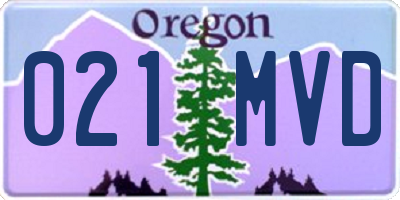 OR license plate 021MVD