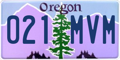 OR license plate 021MVM