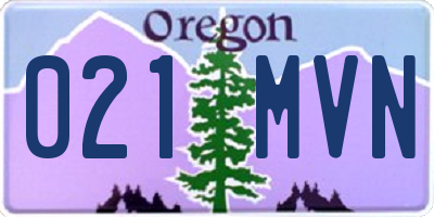OR license plate 021MVN
