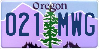 OR license plate 021MWG
