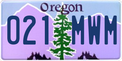 OR license plate 021MWM