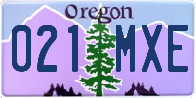 OR license plate 021MXE