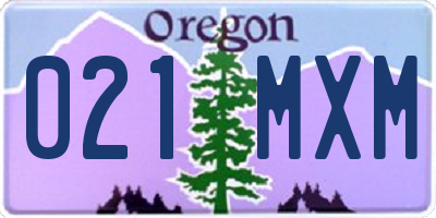 OR license plate 021MXM