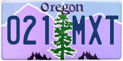 OR license plate 021MXT