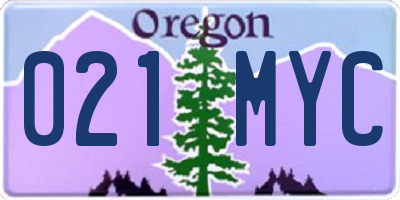 OR license plate 021MYC