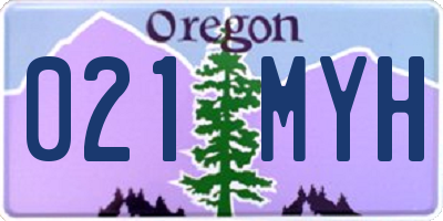 OR license plate 021MYH