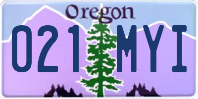 OR license plate 021MYI