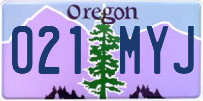 OR license plate 021MYJ