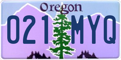 OR license plate 021MYQ