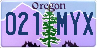 OR license plate 021MYX