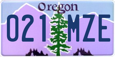 OR license plate 021MZE