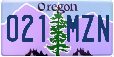 OR license plate 021MZN
