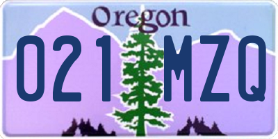 OR license plate 021MZQ