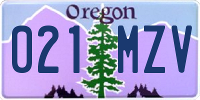 OR license plate 021MZV