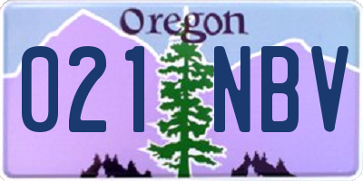 OR license plate 021NBV