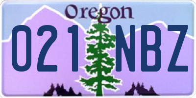 OR license plate 021NBZ