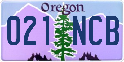 OR license plate 021NCB