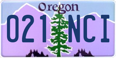 OR license plate 021NCI