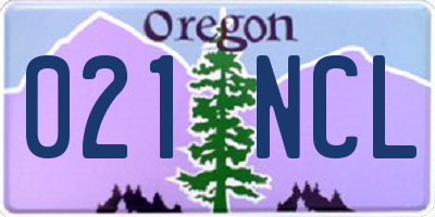 OR license plate 021NCL