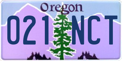 OR license plate 021NCT